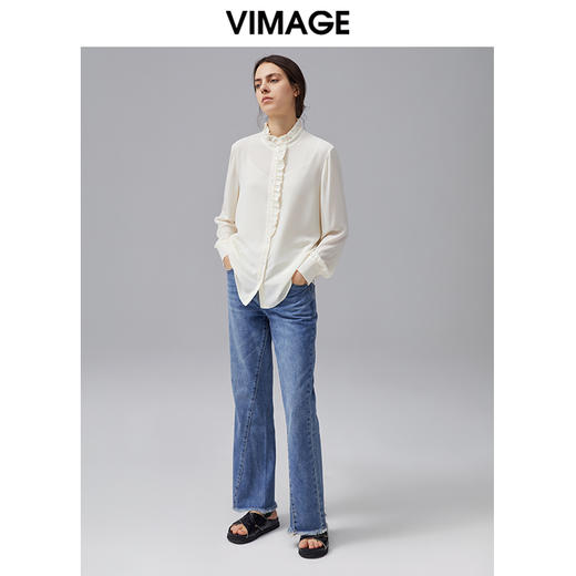 VIMAGE纬漫纪春夏季新款文艺气质通勤薄款衬衫上衣女V1509127 商品图1