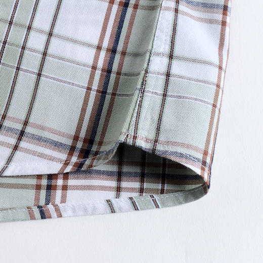 【100棉】罗蒙男士短袖衬衫夏季薄款休闲纯棉格子衬衣 商品图8