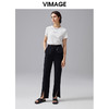 VIMAGE纬漫纪夏季新款简约舒适轻薄透气印花显瘦T恤上衣女V1502119 商品缩略图1