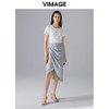 VIMAGE纬漫纪夏季新款优雅时尚高腰不规则百搭半身裙包臀裙女V1506131 商品缩略图1