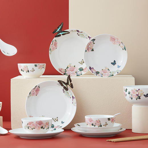 新骨瓷20头餐具组-蝶恋花 商品图0