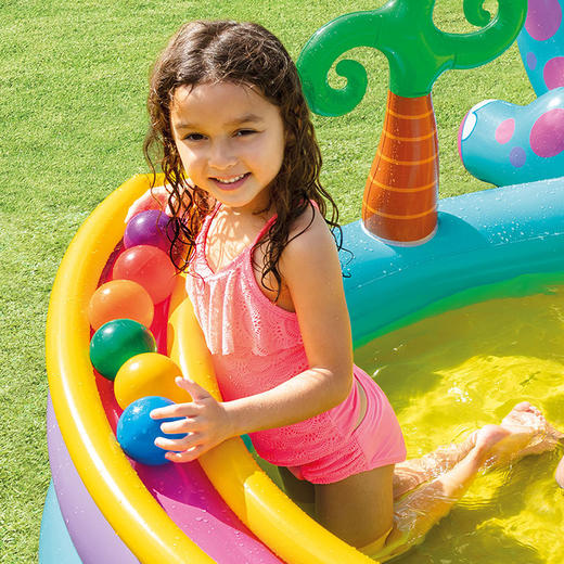 【可喷水的欢乐戏水池】INTEX儿童充气游泳池 户外大型号 海洋球池 商品图2
