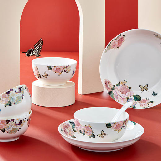 新骨瓷20头餐具组-蝶恋花 商品图5