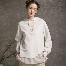 famecoco范可儿连帽印花女士卫衣秋长袖假两件上衣F216BL007