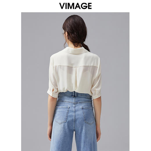 VIMAGE纬漫纪夏季新款时尚百搭纯色系带小上衣V1513130 商品图3