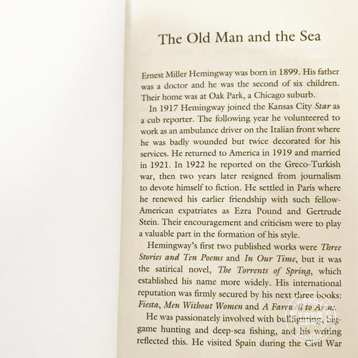 现货 老人与海 英文原版 The Old Man and the Sea 海明威 Hemingway 海明威经典作品 普利策奖获奖作品 商品图4