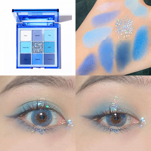 诗蒂娅水果九色眼影盘橘色系眼影持久显色珠光哑光大地色眼影批发 商品图2