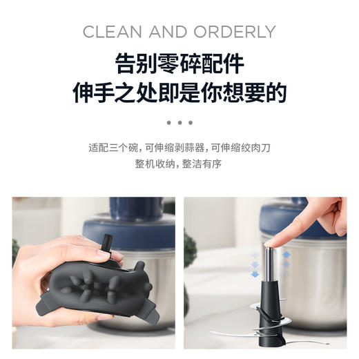 摩飞绞肉机家用不锈钢电动多功能料理机 绞馅机辅食机打肉馅MR9401 商品图8