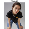 VIMAGE纬漫纪夏季新款透气舒适宽松圆领短袖T恤上衣V1502113 商品缩略图0