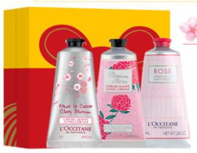 【1F】欧舒丹3支手霜套装 樱花 玫瑰芍药护手霜秋冬女补水保湿滋润法国75ml*3支 商品图1