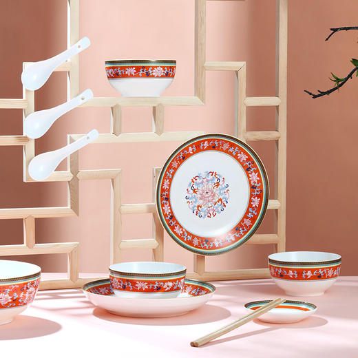 升藤莲莲 新骨瓷28头餐具套组（含竹筷） 商品图2