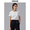 VIMAGE纬漫纪夏季新款简约舒适轻薄透气印花显瘦T恤上衣女V1502119 商品缩略图2