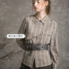 Famecoco范可儿个性格子衬衫女秋薄款腰封收腰衬衣F216BH013 商品缩略图2