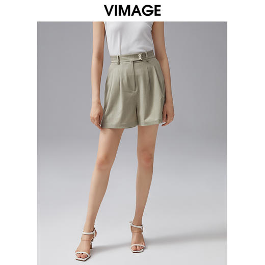 VIMAGE纬漫纪夏季新款通勤百搭西装显瘦纯色简约A版短裤女裤V1505134 商品图1