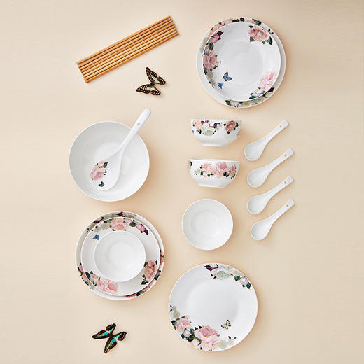 新骨瓷20头餐具组-蝶恋花 商品图2
