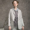 Famecoco范可儿格子西装外套女秋季拼接设计感西服F216AW004 商品缩略图0