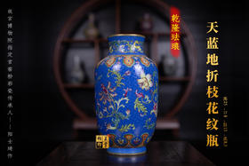 阳士琦：乾隆珐琅彩天蓝地折枝花纹瓶