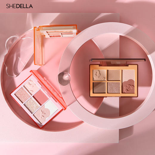 诗蒂娅新款姐妹花腮红修容一体盘大地色哑光珠光眼影盘 商品图0