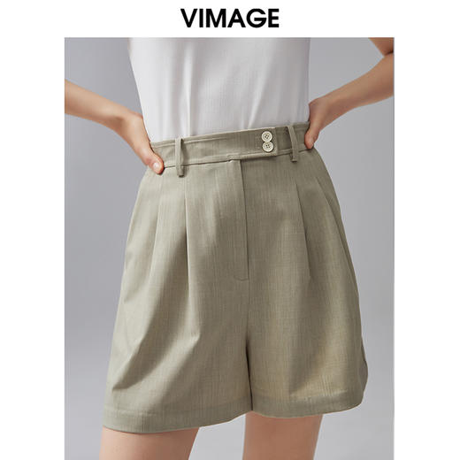 VIMAGE纬漫纪夏季新款通勤百搭西装显瘦纯色简约A版短裤女裤V1505134 商品图2