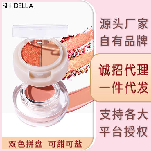 诗蒂娅二合一眼影盘平价珠光哑光学生便携ins正品眼部双色眼影盘 商品图0
