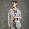 Famecoco范可儿格子西装外套女秋季拼接设计感西服F216AW004 商品缩略图2