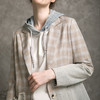 Famecoco范可儿格子西装外套女秋季拼接设计感西服F216AW004 商品缩略图3