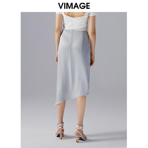 VIMAGE纬漫纪夏季新款优雅时尚高腰不规则百搭半身裙包臀裙女V1506131 商品图3