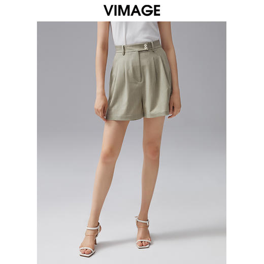VIMAGE纬漫纪夏季新款通勤百搭西装显瘦纯色简约A版短裤女裤V1505134 商品图0