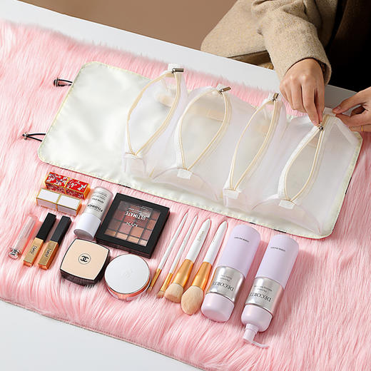 THEXYDESIGN分类化妆包，四合一多功能化妆品收纳包可拆分大容量旅行便捷化妆包洗漱包 商品图0