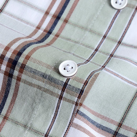 【100棉】罗蒙男士短袖衬衫夏季薄款休闲纯棉格子衬衣 商品图7