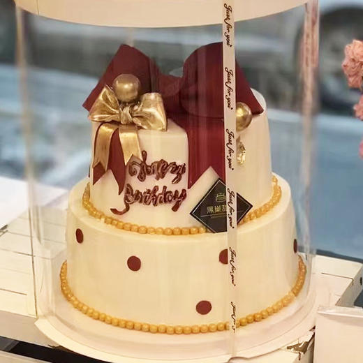 黑巢-双层翻糖蝴蝶结蛋糕生日蛋糕 商品图0