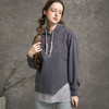 famecoco范可儿连帽印花女士卫衣秋长袖假两件上衣F216BL007 商品缩略图2