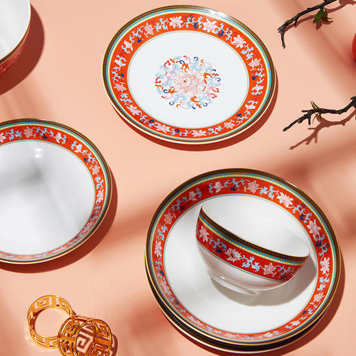 升藤莲莲 新骨瓷28头餐具套组（含竹筷） 商品图5