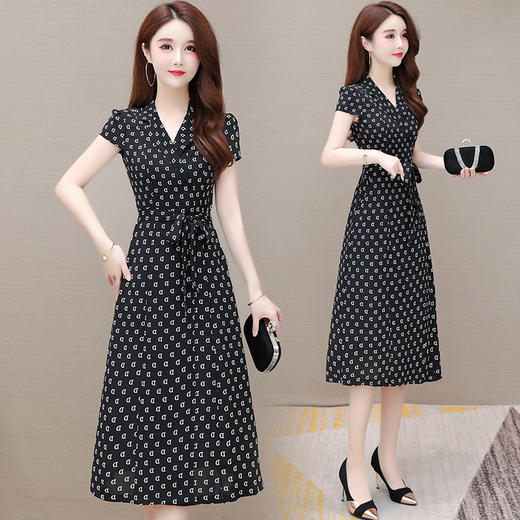 YWE  6116修身中长款时尚大码气质连衣裙 商品图3