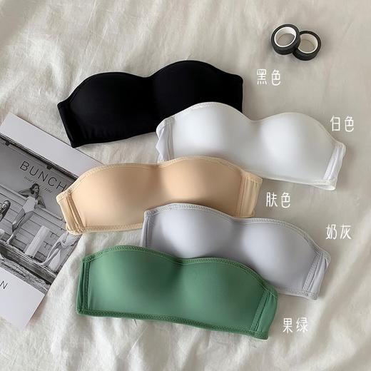 黛唯梵子墨二代内衣女夏季无肩带可拆卸隐形学生韩版高中生聚拢抹胸内衣大胸显小 商品图2