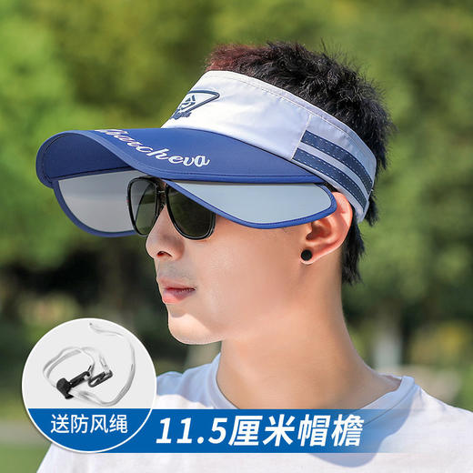 帽子男士夏天透气遮阳帽潮户外运动大檐无顶防晒太阳帽钓鱼空顶帽 商品图2