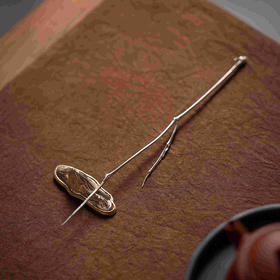 【乾茂号】纯银竹节茶勺/拔