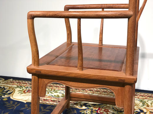 红桥红  家具严选  缅甸花梨（大果紫檀）【嘉木堂 矮靠背 南官帽椅三件套】 商品图8