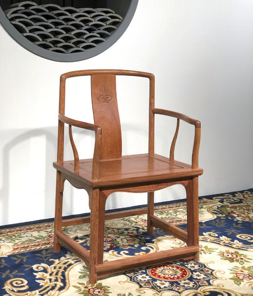 红桥红  家具严选  缅甸花梨（大果紫檀）【嘉木堂 矮靠背 南官帽椅三件套】 商品图7