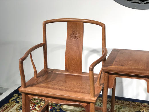 红桥红  家具严选  缅甸花梨（大果紫檀）【嘉木堂 矮靠背 南官帽椅三件套】 商品图3