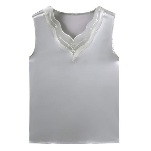 【服饰鞋包】吊带背心女春秋宽松打底内搭大码缎面小衫无袖蕾丝V领 商品图4