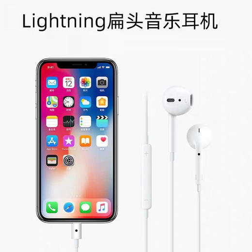 【手机耳机】适用于苹果78x入耳式原装有线耳机手机线控耳麦lightning扁头耳机 商品图1