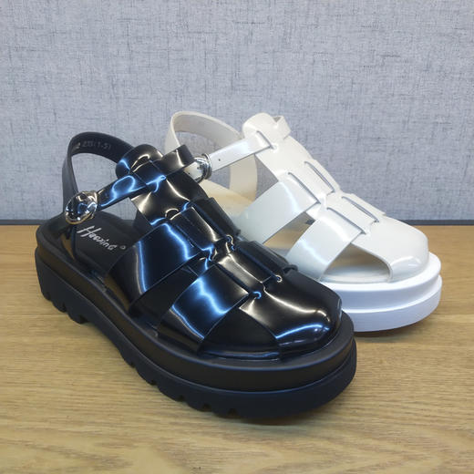 2021夏季新款豪行真皮舒适休闲女鞋21254182厚底露趾韩版大凉正品 商品图0