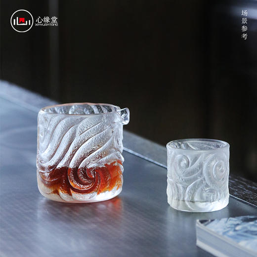 心缘堂琉璃茶器套装【行云流水套装】（1盖碗+1公道+2杯）品茗杯功夫杯茶杯琉璃茶具 商品图1