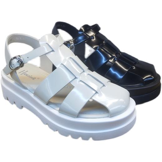 2021夏季新款豪行真皮舒适休闲女鞋21254182厚底露趾韩版大凉正品 商品图4