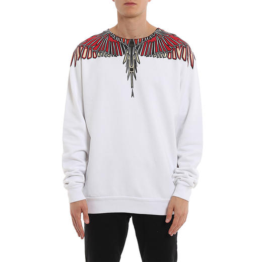 MARCELO BURLON 男士翅膀圆领卫衣 白色 CMBA009F19506005 0188 商品图1
