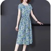 JXG-特价女装清仓短袖印花中长款棉麻连衣裙 商品缩略图4