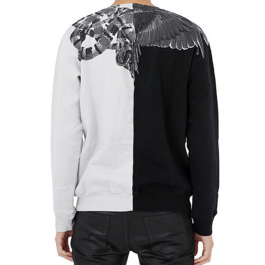MARCELO BURLON 男士半翼蛇纹卫衣 黑白 CMBA009E18506002 0606 商品图2