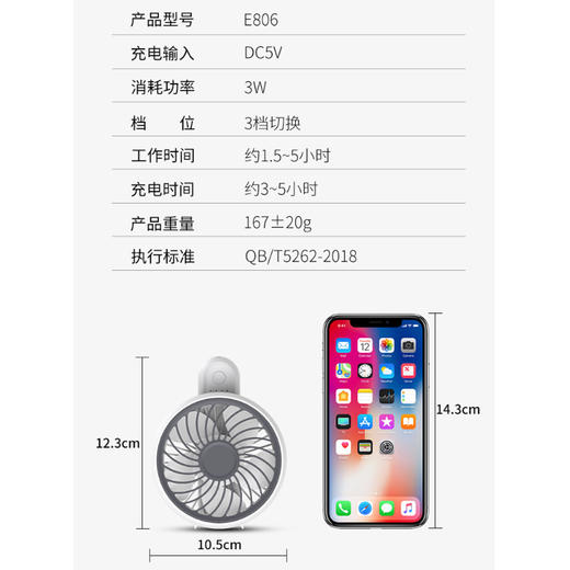 edon爱登小风扇旋转折叠学生宿舍便携手持迷你USB充电户外电风扇 商品图4