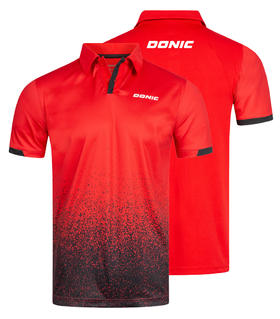 多尼克Donic 83215-218 专业乒乓球运动T恤 红色 翻领T恤